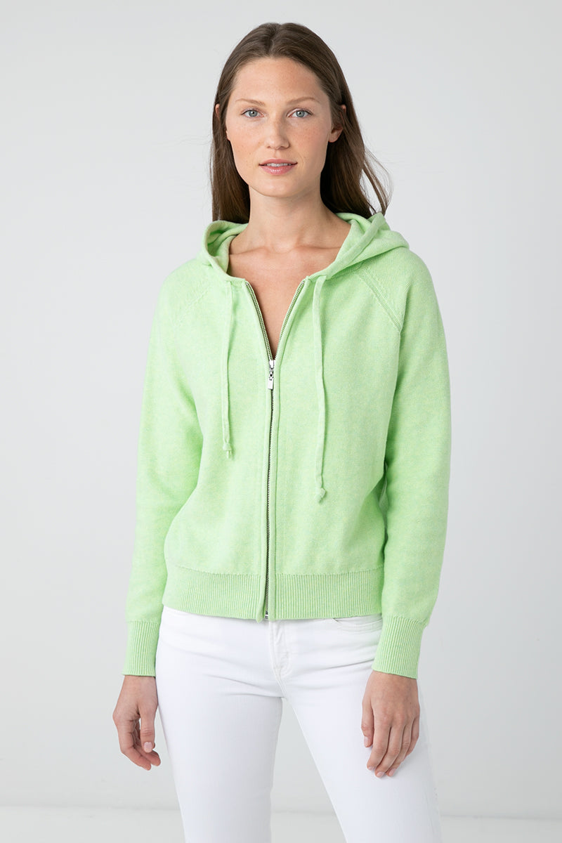 Kinross Cashmere Raglan Zip Hoodie