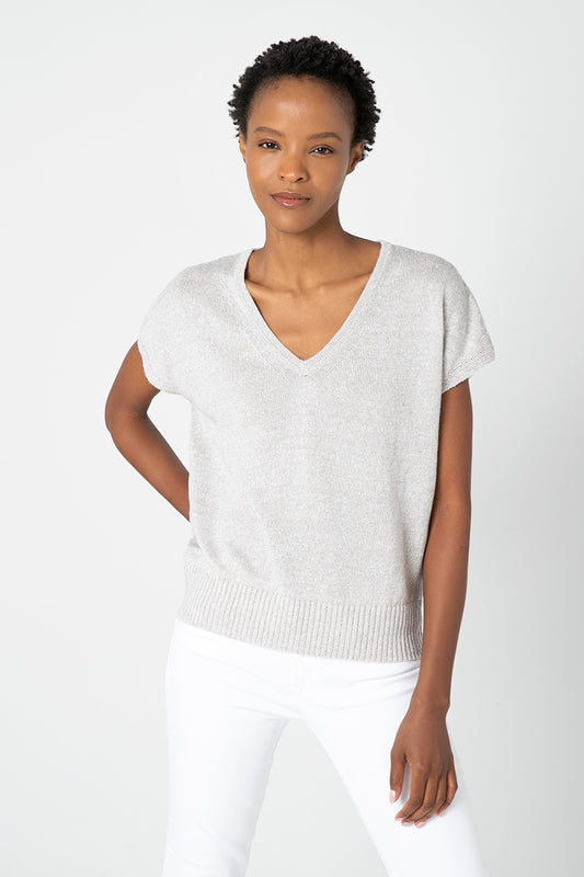 Kinross Cashmere Cap Sleeve Vee