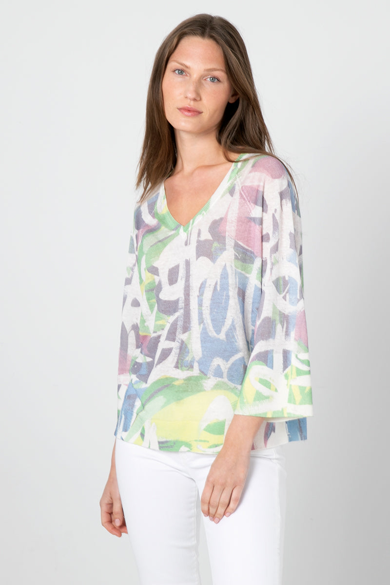 Kinross Cashmere Graffiti Vee