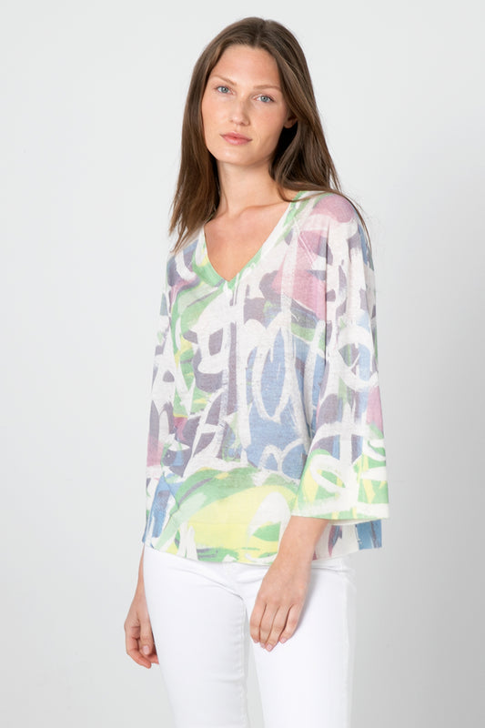Kinross Cashmere Graffiti Vee