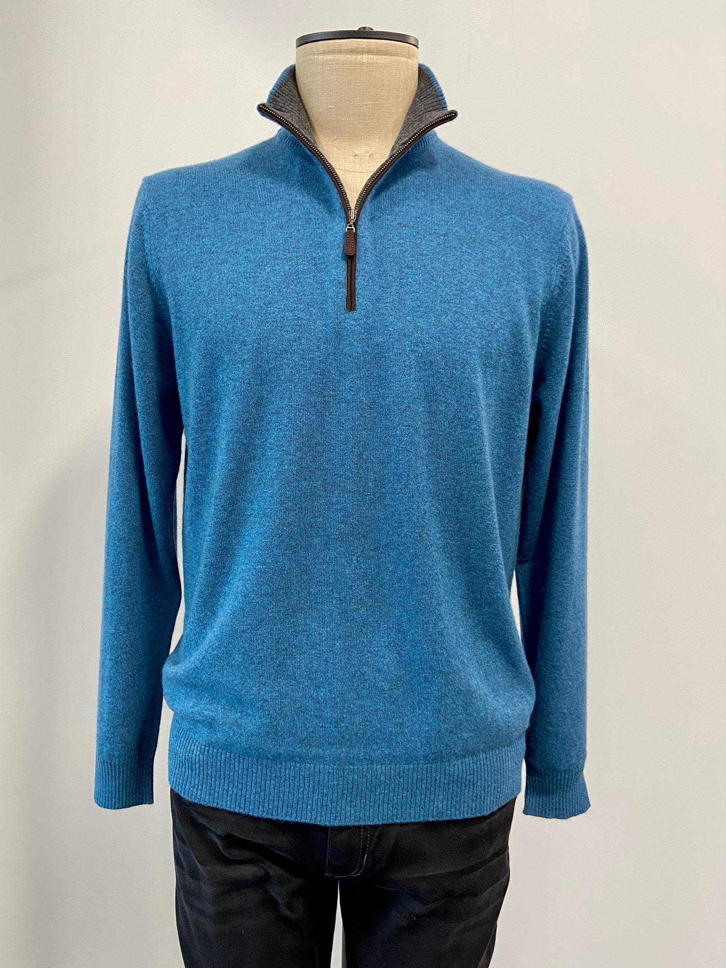 Kinross Suede Trim Qtr Zip Mock