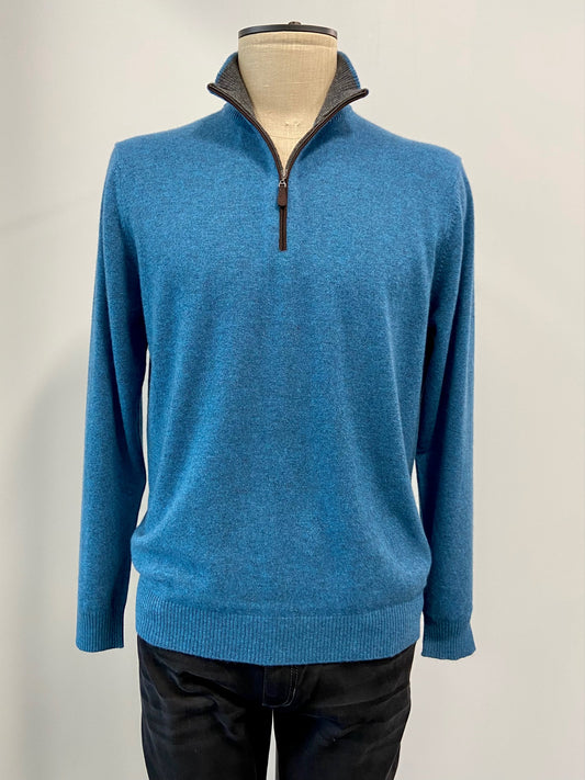 Kinross Suede Trim Qtr Zip Mock