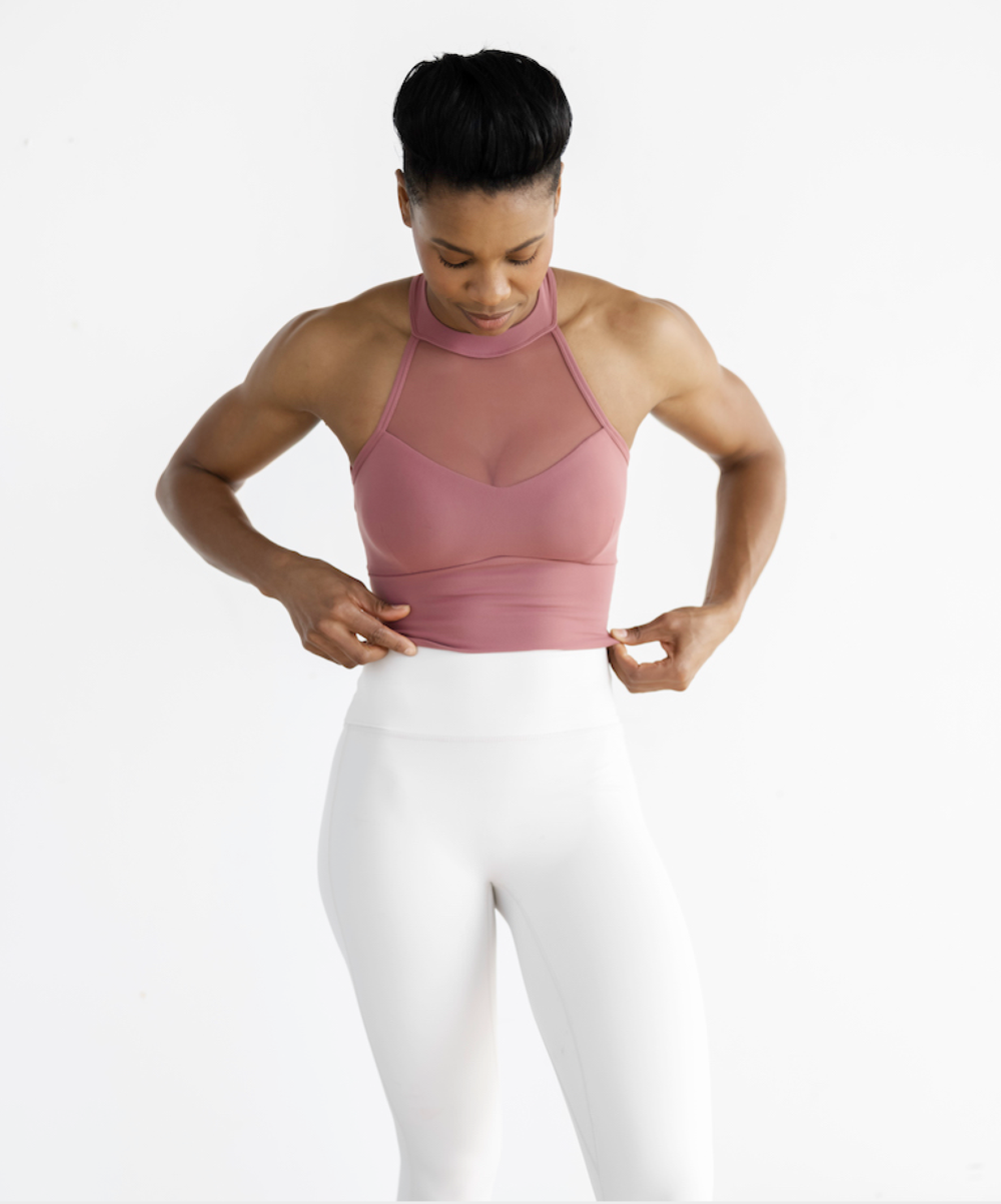 Astoria LIVE LUXE Mesh Sports Crop - Plum Red