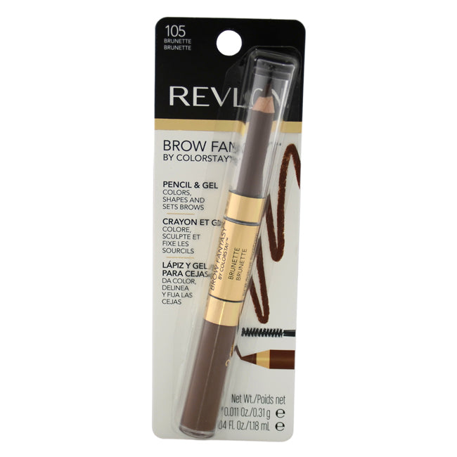 Brow Fantasy Pencil and Gel #105 Brunette by Revlon for Unisex - 0.04 oz Eyebrow Pencil