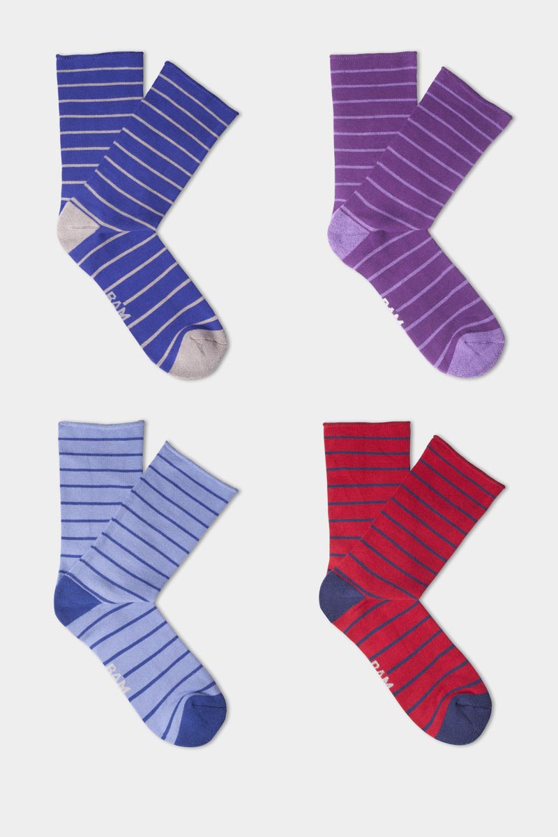 Bamboo Roll Top Socks Bramcombe Pack 4 Pairs