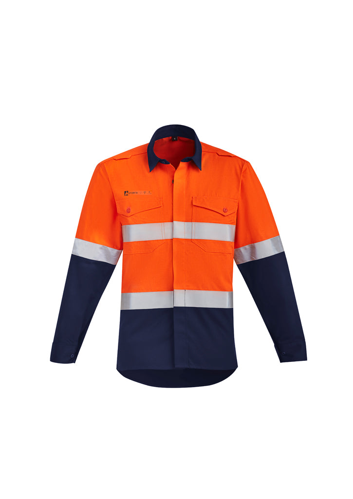 Mens Orange Flame HRC 2 Hoop Taped Open Front Spliced Shirt