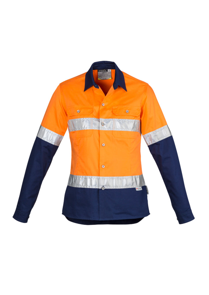 Womens Hi Vis Spliced Industrial Shirt - Hoop Taped