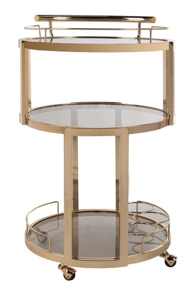 Rio 3 Tier Round Bar Cart And Wine Rack