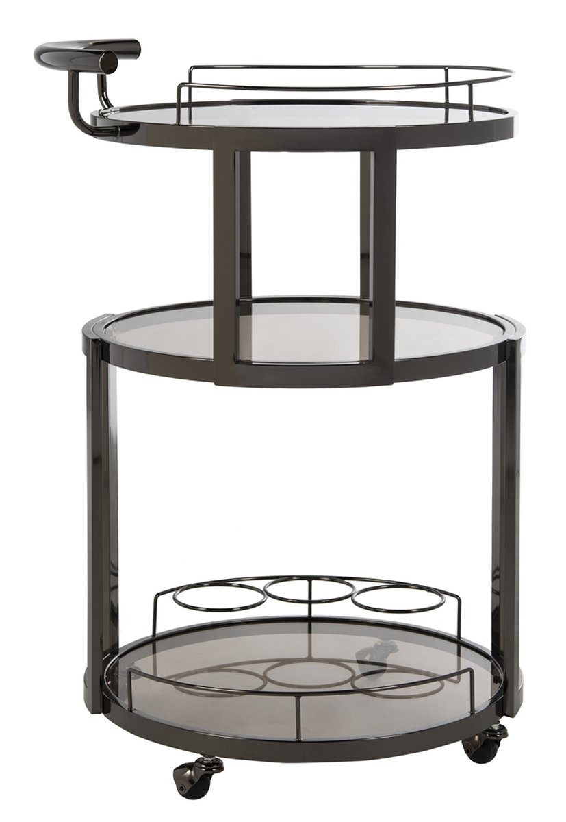 Rio 3 Tier Round Bar Cart And Wine Rack