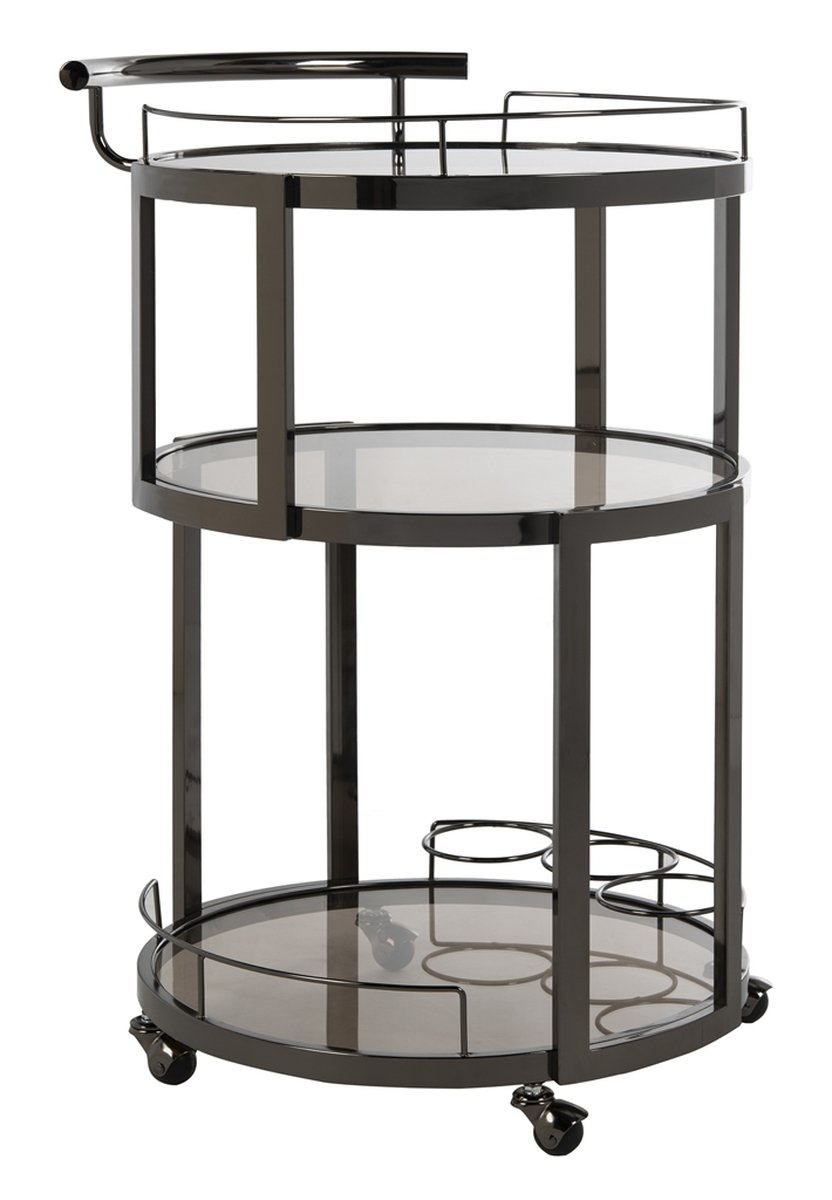 Rio 3 Tier Round Bar Cart And Wine Rack