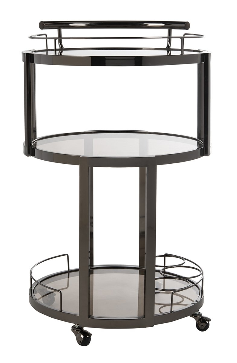 Rio 3 Tier Round Bar Cart And Wine Rack
