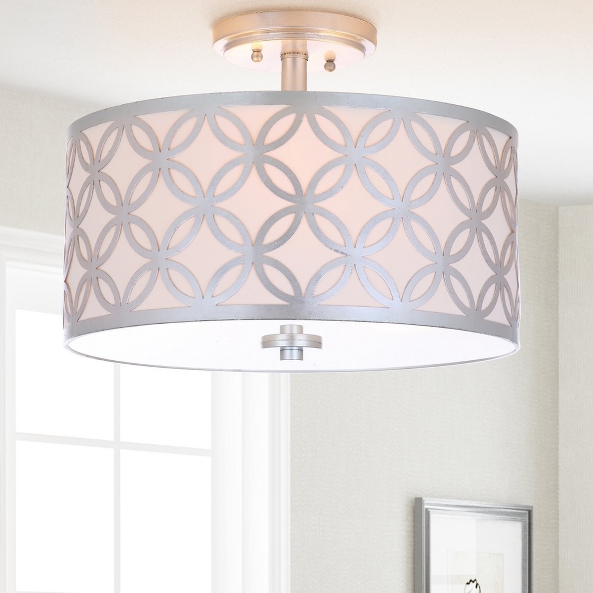 Cecily Leaf Trellis 3 Light 15-Inch Dia Flush Mount