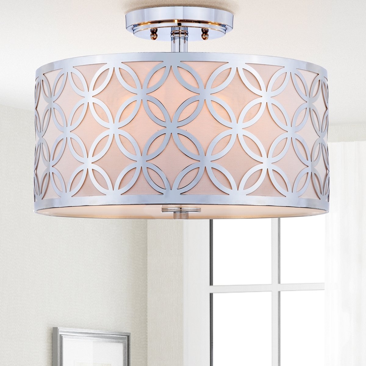 Cecily Leaf Trellis 3 Light 15-Inch Dia Flush Mount