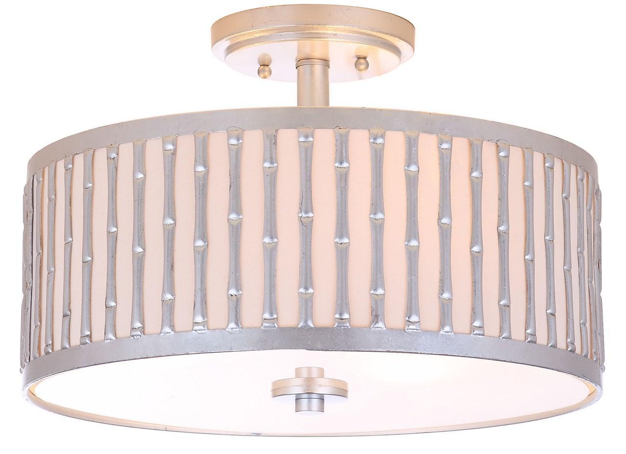 Pierce Bamboo 3 Light 15.25-Inch Dia Flush Mount