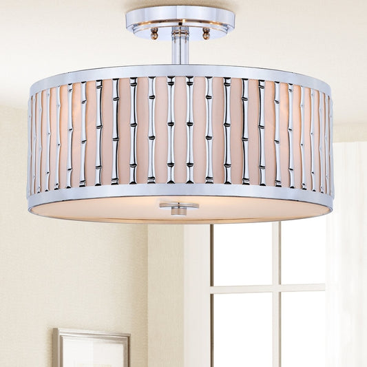 Pierce Bamboo 3 Light 15.25-Inch Dia Flush Mount