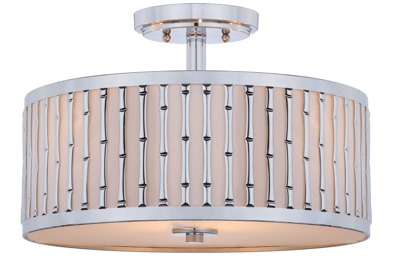 Pierce Bamboo 3 Light 15.25-Inch Dia Flush Mount