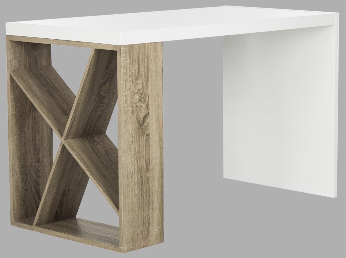 Carlene Modern Scandinavian Side Storage Lacquer Desk