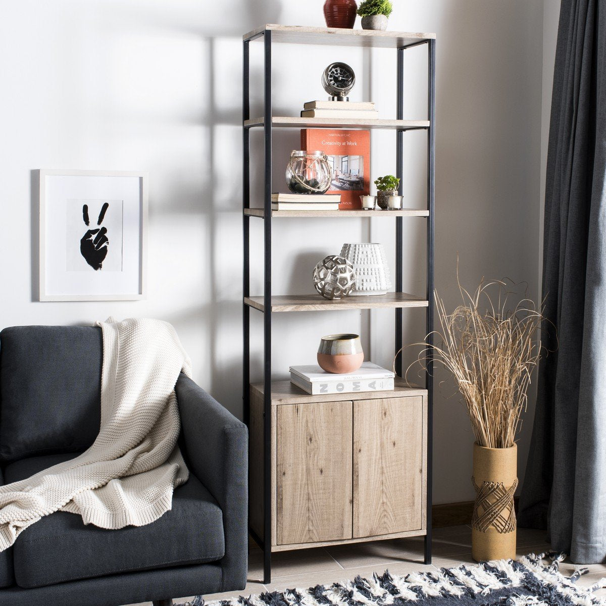 Natasha Retro Mid Century Wood Etagere