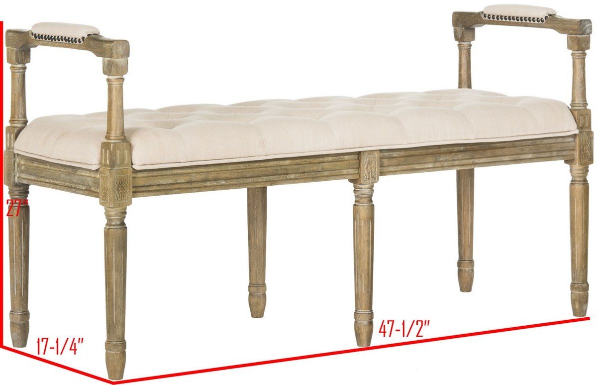Raiden Linen Rustic Oak Bench