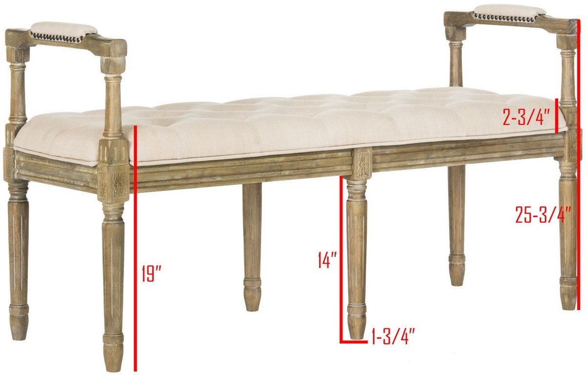 Raiden Linen Rustic Oak Bench