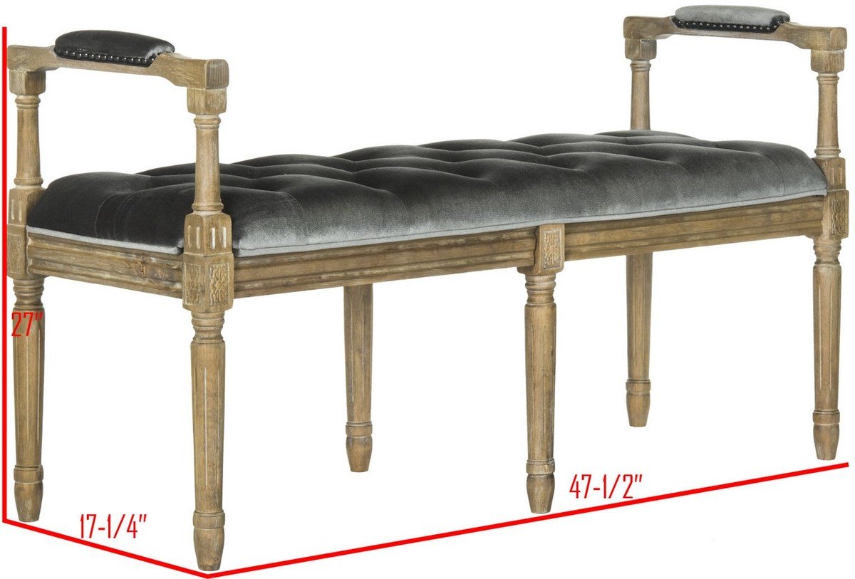 Raiden Velvet Rustic Oak Bench