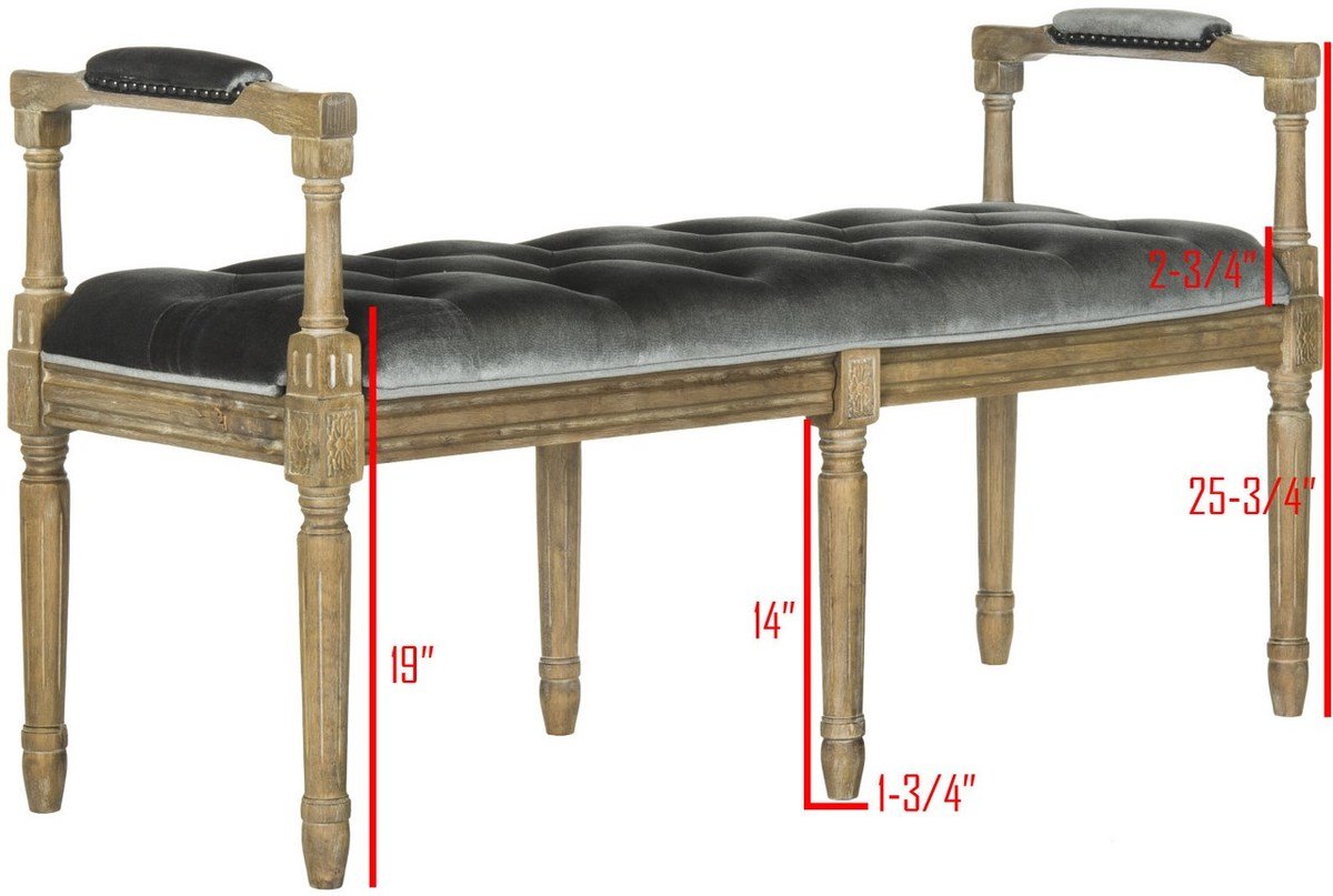 Raiden Velvet Rustic Oak Bench