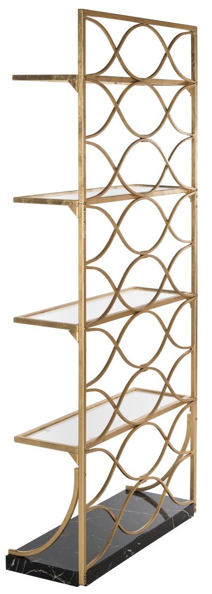 Spano 4 Glass Tier Marble Base Etagere
