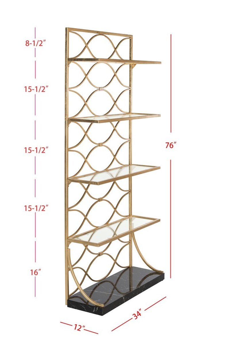 Spano 4 Glass Tier Marble Base Etagere