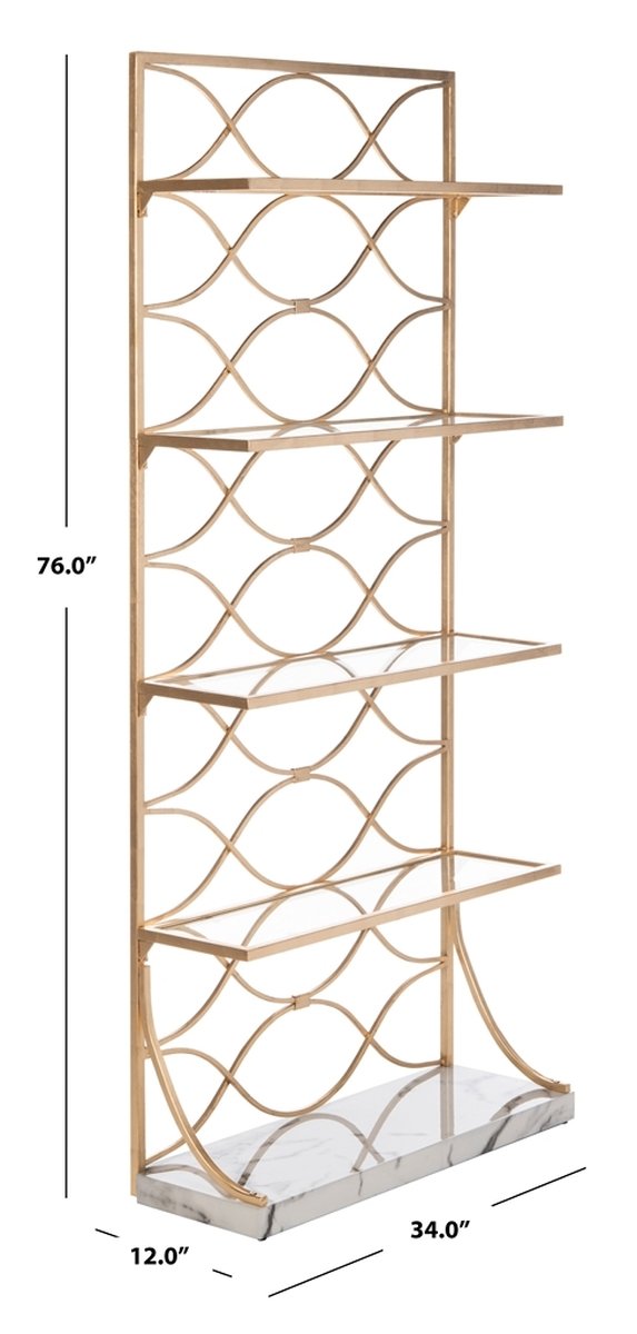 Spano 4 Glass Tier Marble Base Etagere