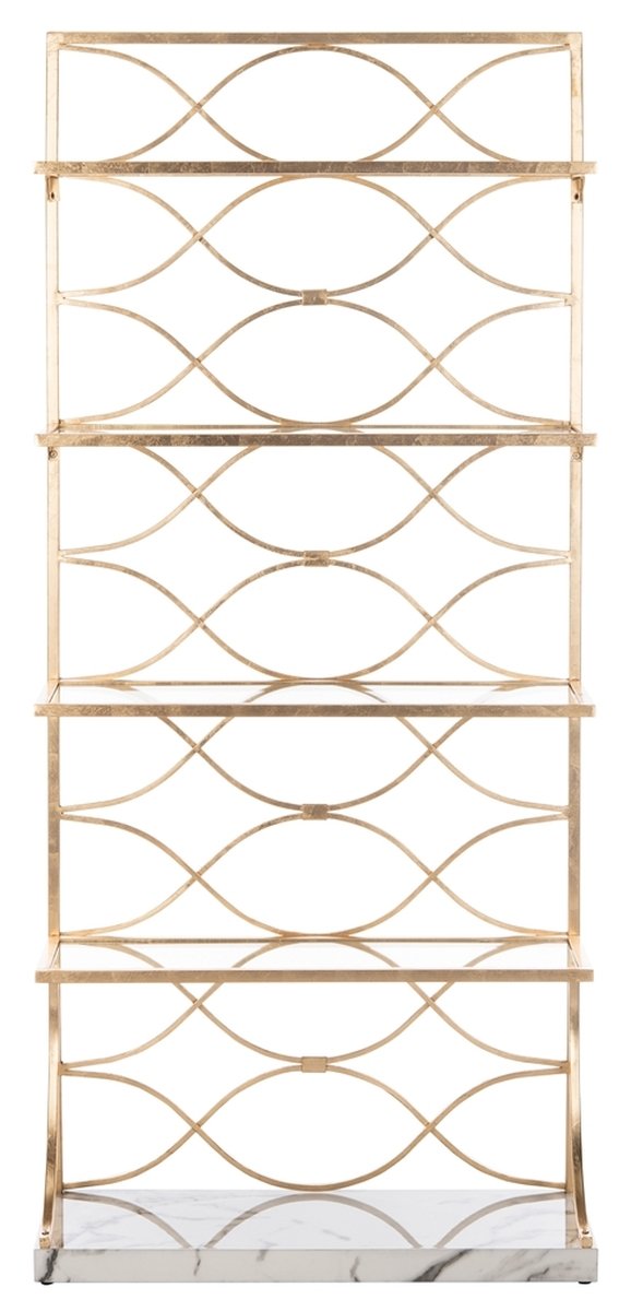 Spano 4 Glass Tier Marble Base Etagere