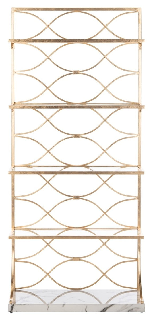 Spano 4 Glass Tier Marble Base Etagere