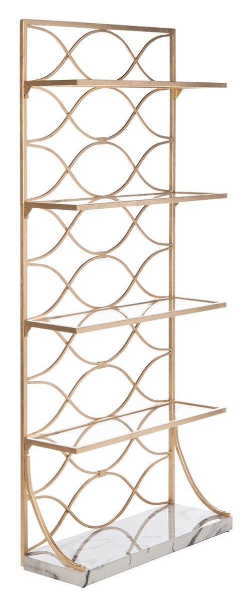 Spano 4 Glass Tier Marble Base Etagere
