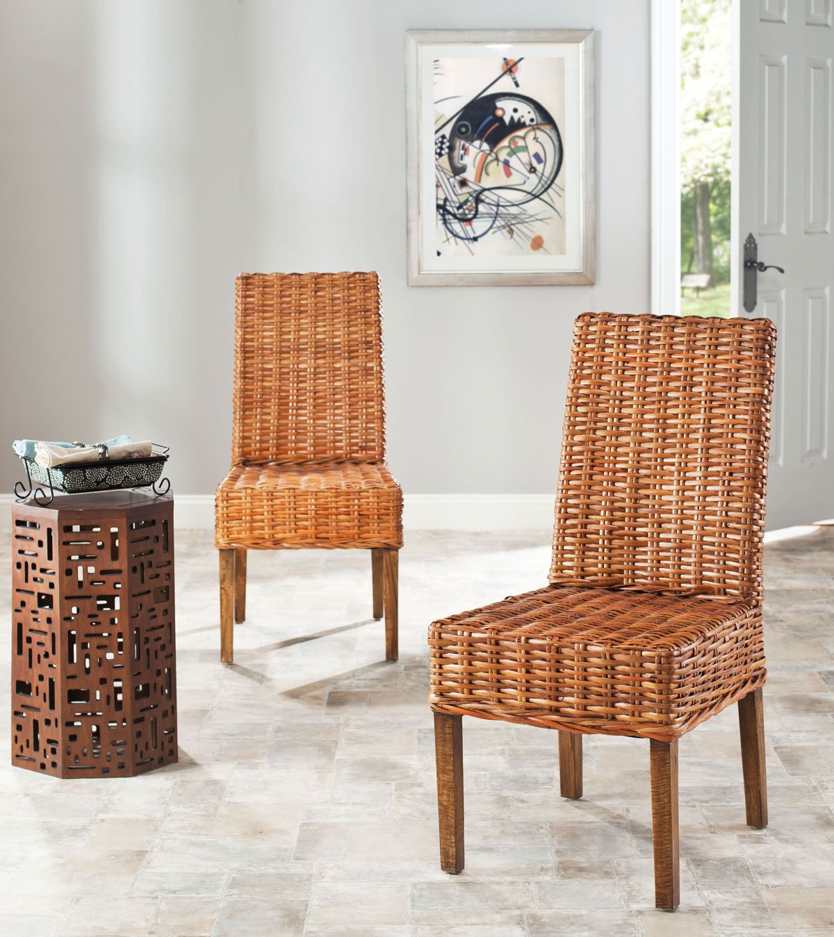 Sanibel 18"h Rattan Side Chair (set Of 2)
