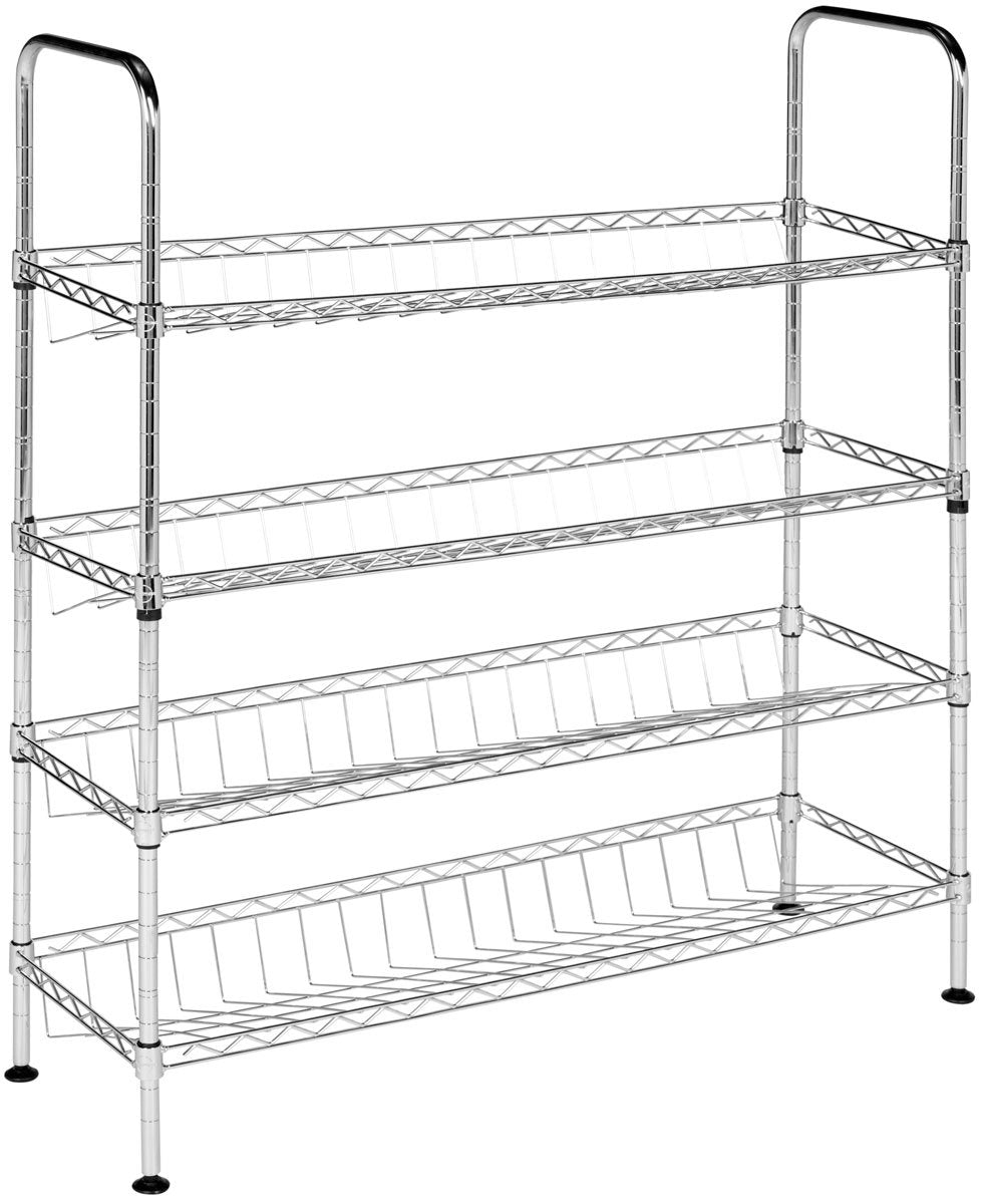 Lidia Chrome Wire Adjustable Shoe Rack