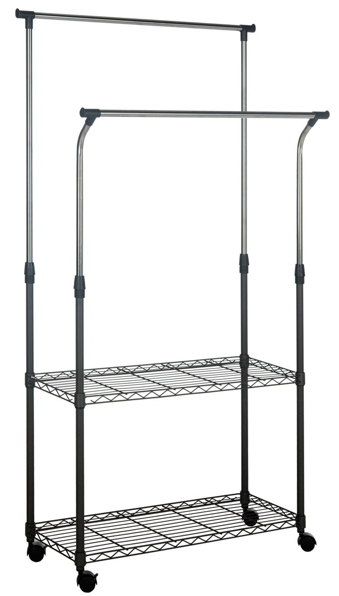 Giorgio Chrome Wire Dble Rod Clothes Rack