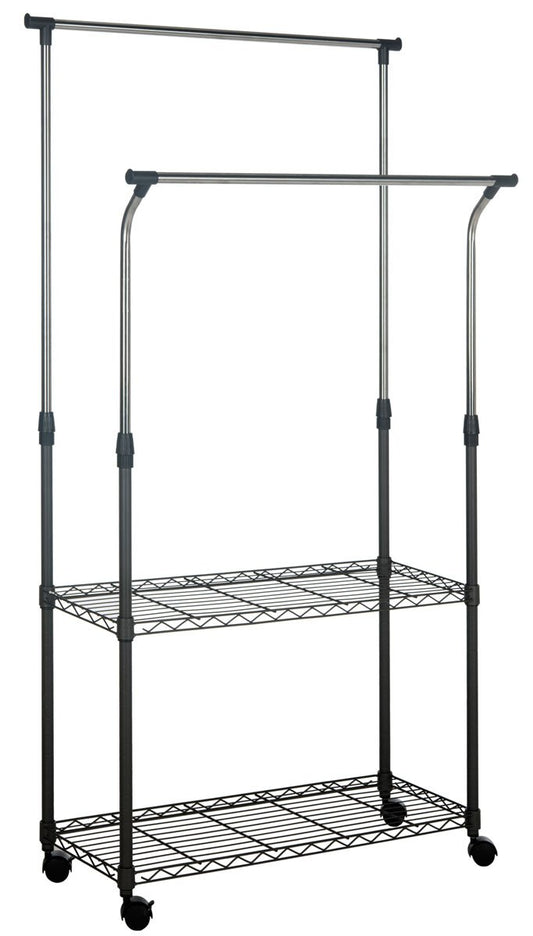 Giorgio Chrome Wire Dble Rod Clothes Rack