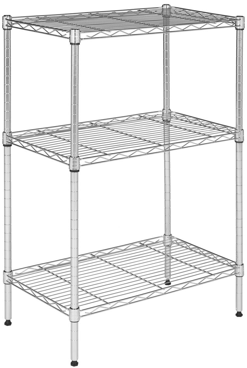 Sierra Mini 3 Tier Chrome Wire Rack (23 In. W X 13 In. D X 35 In. H)