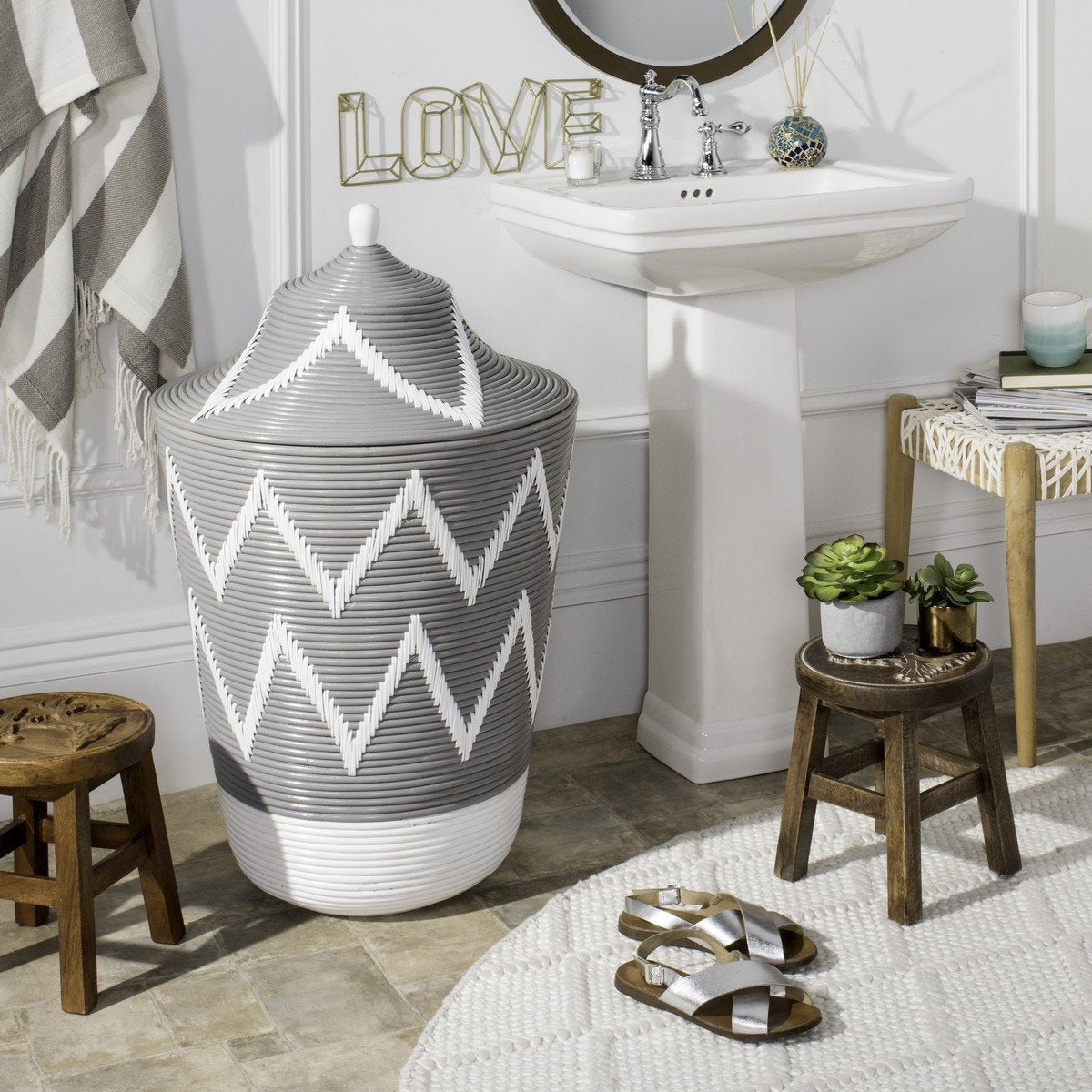 Reina Rattan Jar Basket