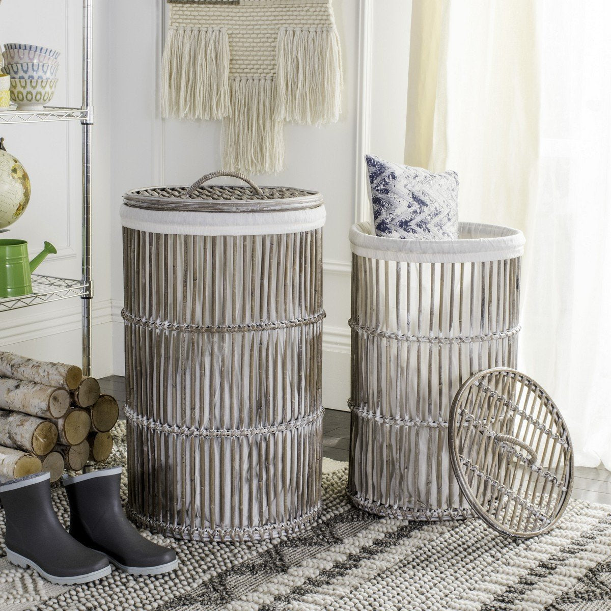 Libby Rattan Storage Hamper With Liner