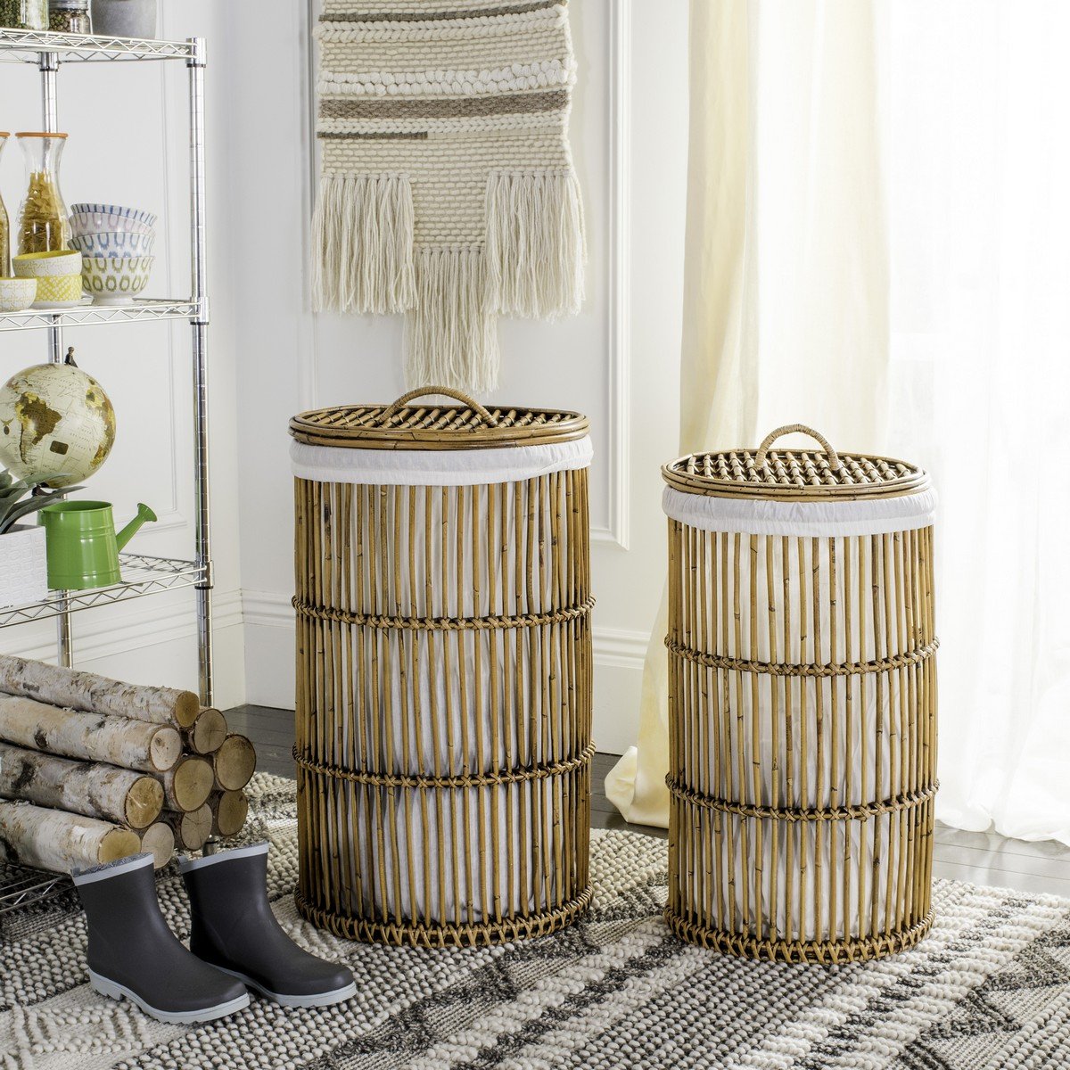 Libby Rattan Storage Hamper With Liner