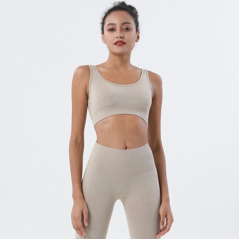 Astoria Seamless Ribbed Sports Bra - Khaki