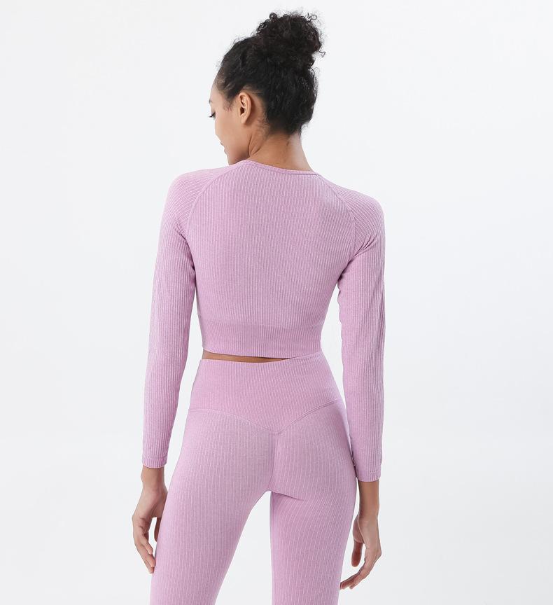 Astoria Seamless Ribbed Sleeved Crop - Rose Pink