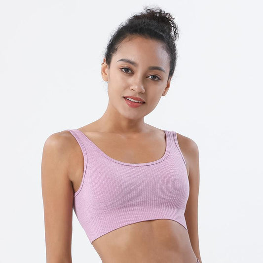 Astoria Seamless Ribbed Sports Bra - Rose Pink