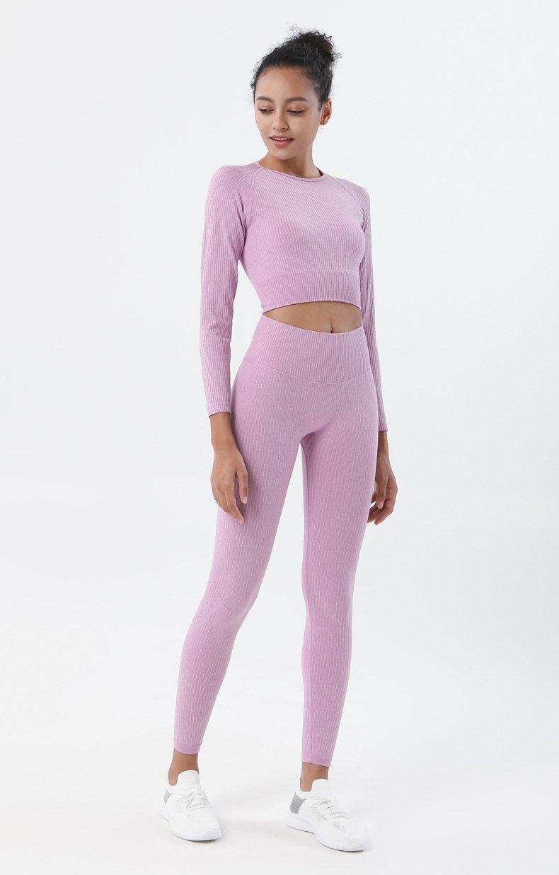 Astoria Seamless Ribbed Sleeved Crop - Rose Pink