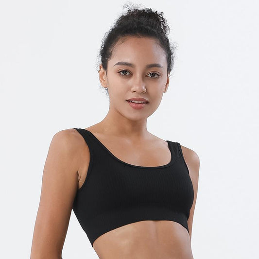 Astoria Seamless Ribbed Sports Bra - Black