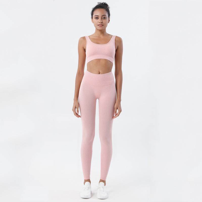Astoria Seamless Ribbed Sports Bra - Soft Pink