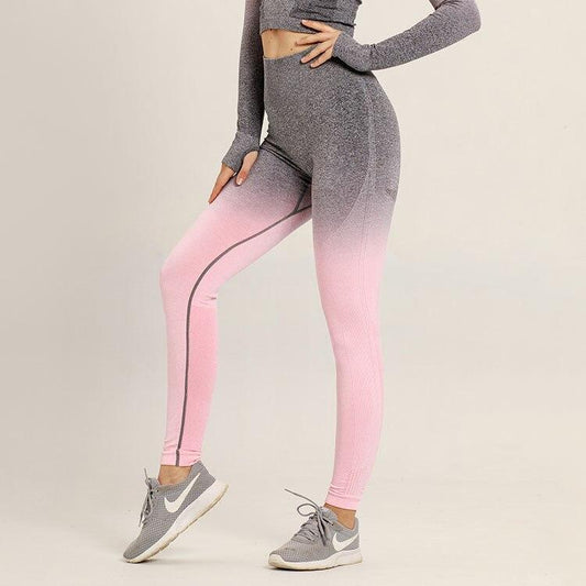 Astoria Seamless Ombre Legging - Grey/Pink