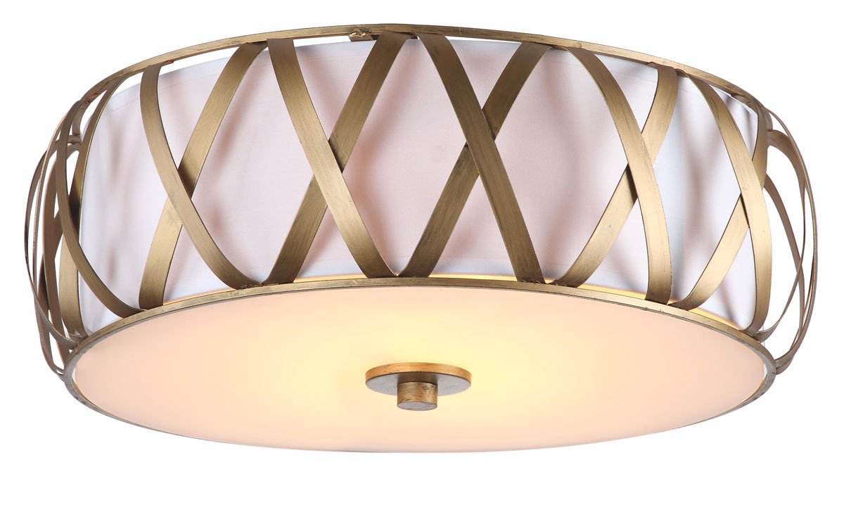 Charing 2 Light Chrome 15.4-Inch Dia Cross Flush Mount