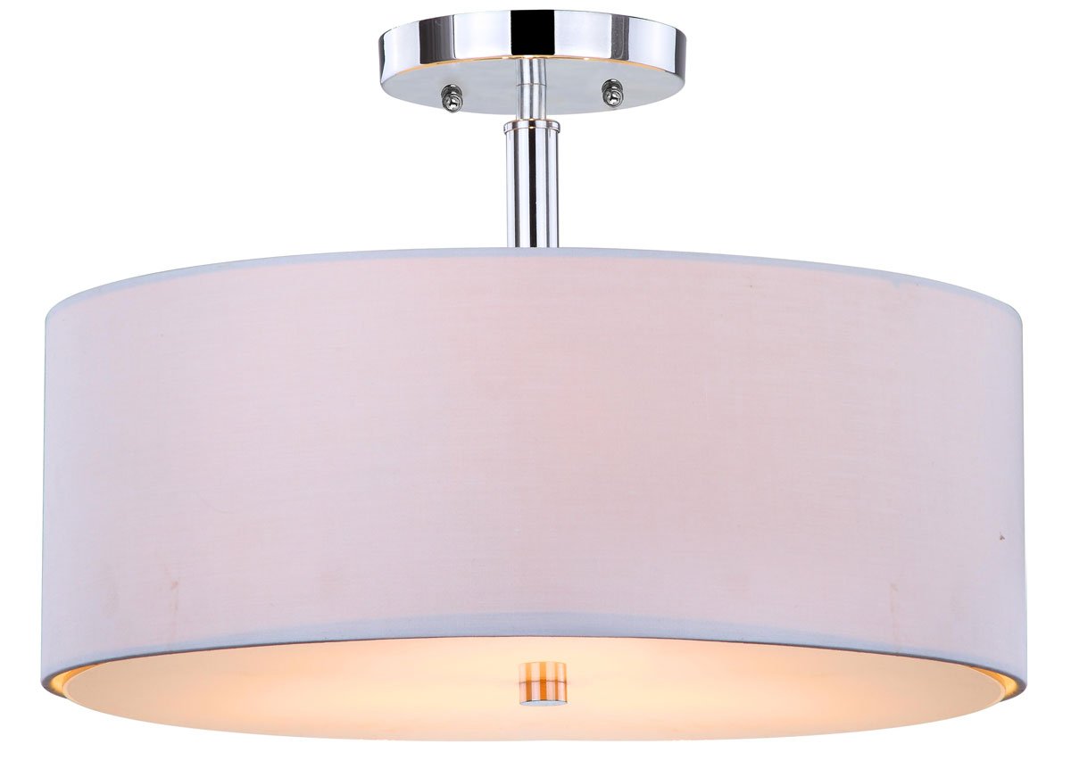 Clara 3 Light Chrome 16-Inch Dia Semi Flush Drum Light
