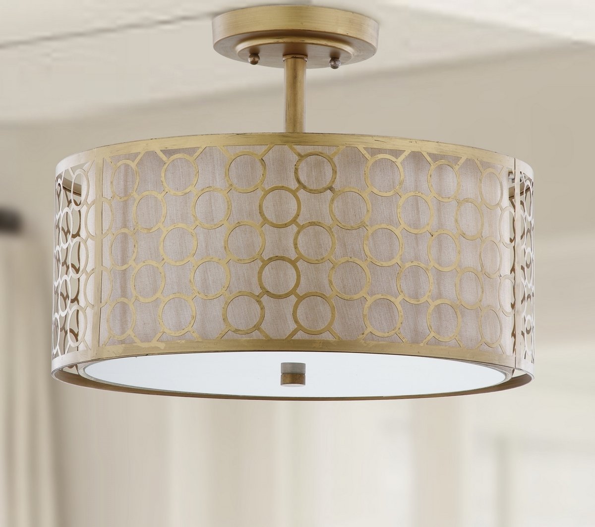 Giotta Circle Trellis 3 Light 16-Inch Dia Semi Flush